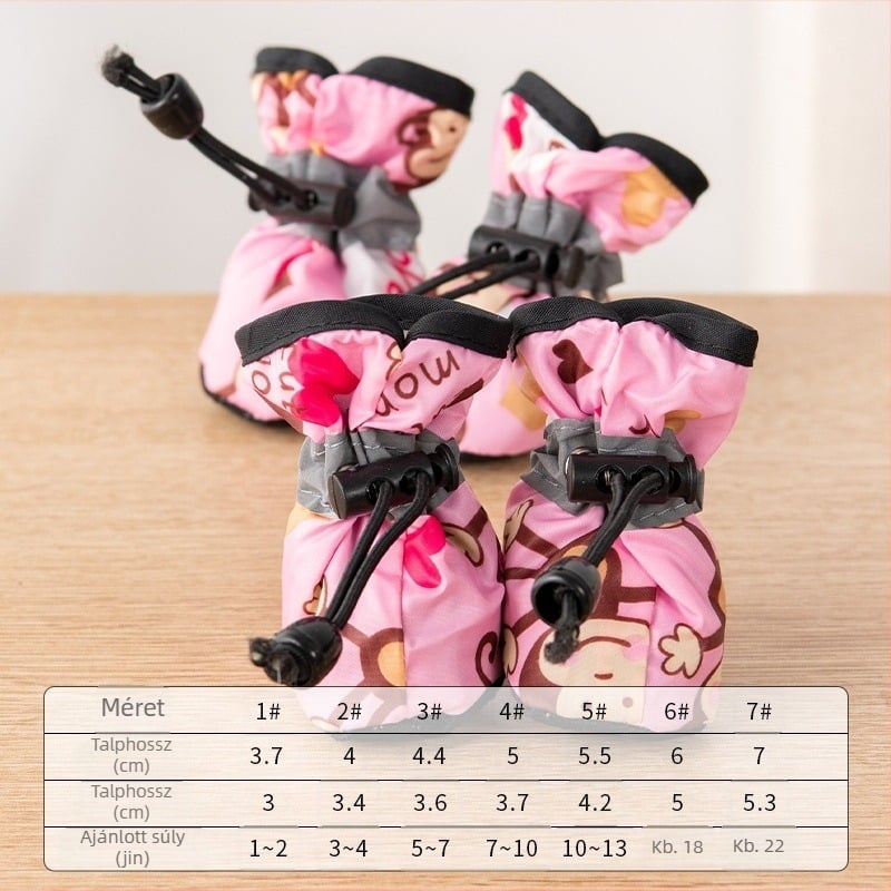 Kutyacipők puha talppal, légáteresztő anyag, majom mintázat, csúszásmentes talp