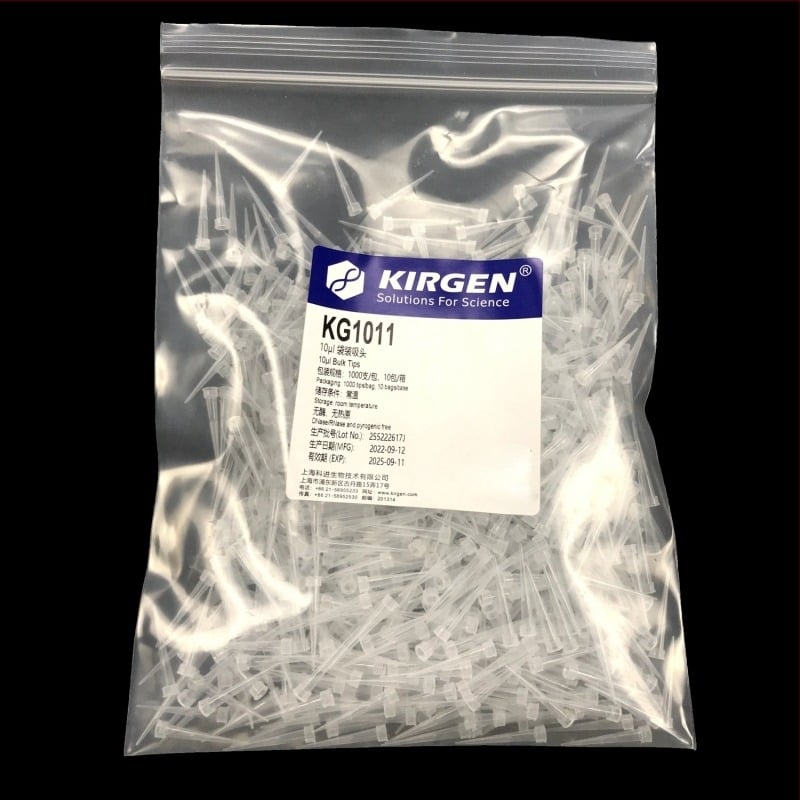 KIRGEN Enzimek nélküli pipettapatkák, zacskózott, laboratóriumi fogyóanyagok