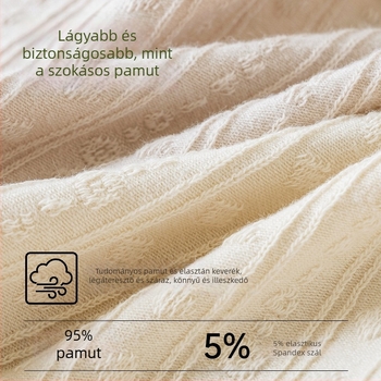 Pamutból készült női alsónemű középmagas derekú, lélegző, antibakteriális ágyéktáji jacquard mintázattal
