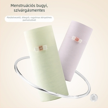 Női modal periodus bugyi szivárgásvédővel, középmagas derekú, lélegző, nedvességfelszívó, bőrbarát; ágyék része pamut 92%, fő anyag modal (regenerált cellulóz rost 90%)