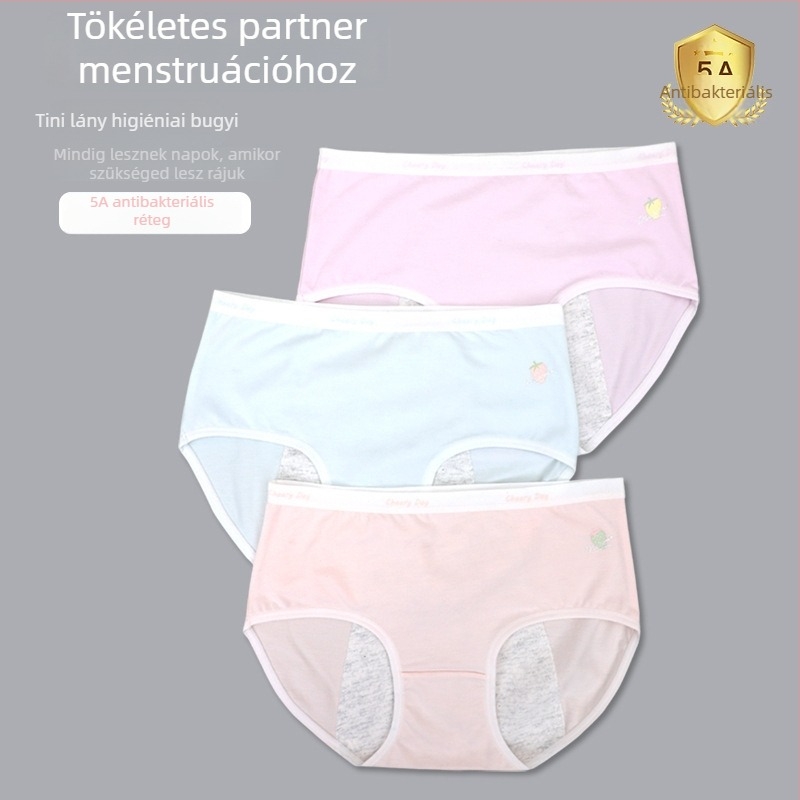 Menstruációs bugyi szivárgásmentes, antibakteriális védelemmel – középmagas derekú, fő anyag Modal 46%, lágyéktáji belső rész 100% pamut