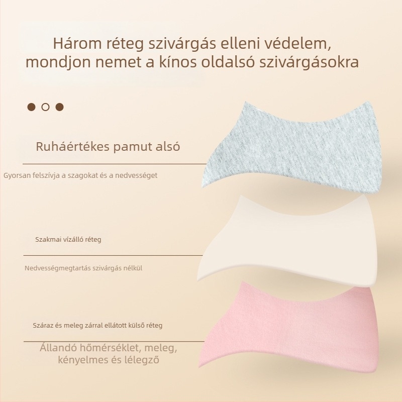 Női menstruációs alsónemű középmagas derekú, elő- és hátul véd a szivárgás ellen, fő anyag nylon, ágyék részen pamut bélés
