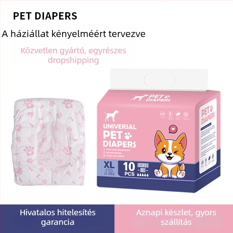 Linpeng kutya menstruációs nadrág – pamut alapú, nem szövött anyagú, univerzális illeszkedés, 60 darab.