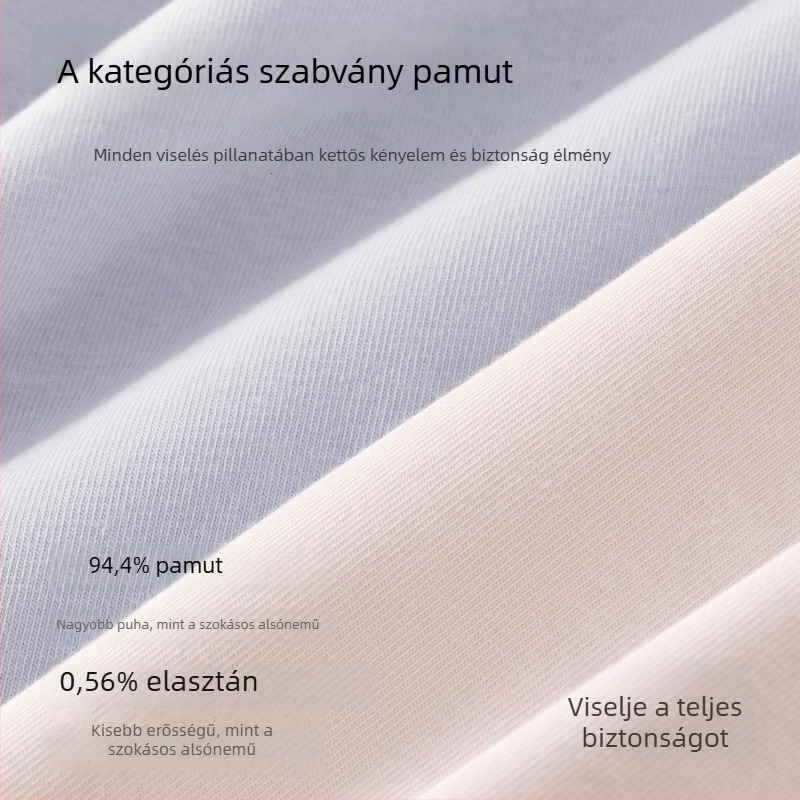 Női menstruációs fehérnemű pamutból, antibakteriális, nem szorít, hosszított középtájt, szivárgás elleni védelem