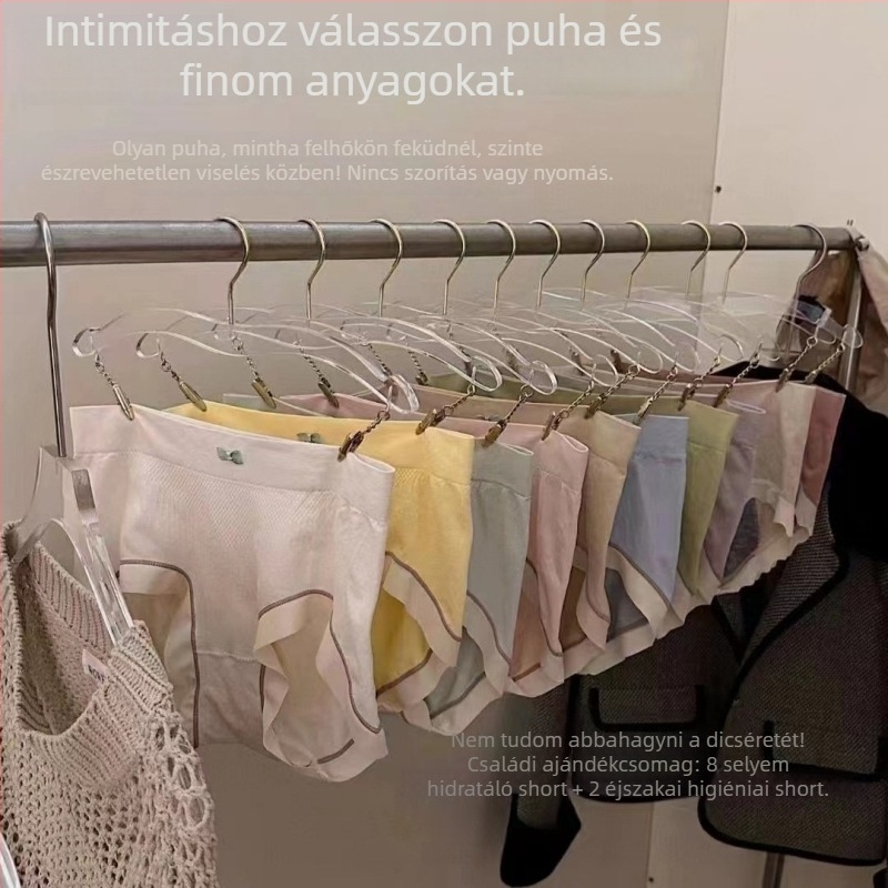 Női nylon alsónemű Mulberry selyem béléssel, középmagas derekú, lélegző, varrás nélküli, fenékemelés és haskontroll, 10 darabos ajándékdoboza