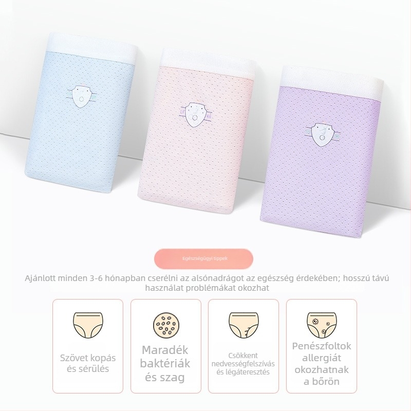 Női menstruációs alsónemű, antibakteriális és szivárgás elleni, Modal anyag 46%, ágyéki bélés 75% pamut, varrat nélküli