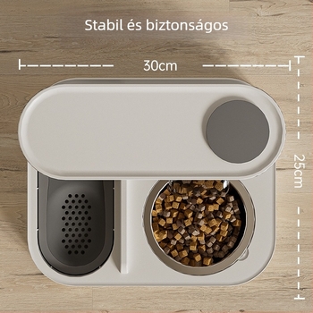 Automata macska etető- és vízadagoló készlet, macskatálat tartalmaz