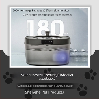 Háziállatok számára vízadagoló szűrővel, csendes, nagy kapacitású, levehető, macskák és kutyák számára