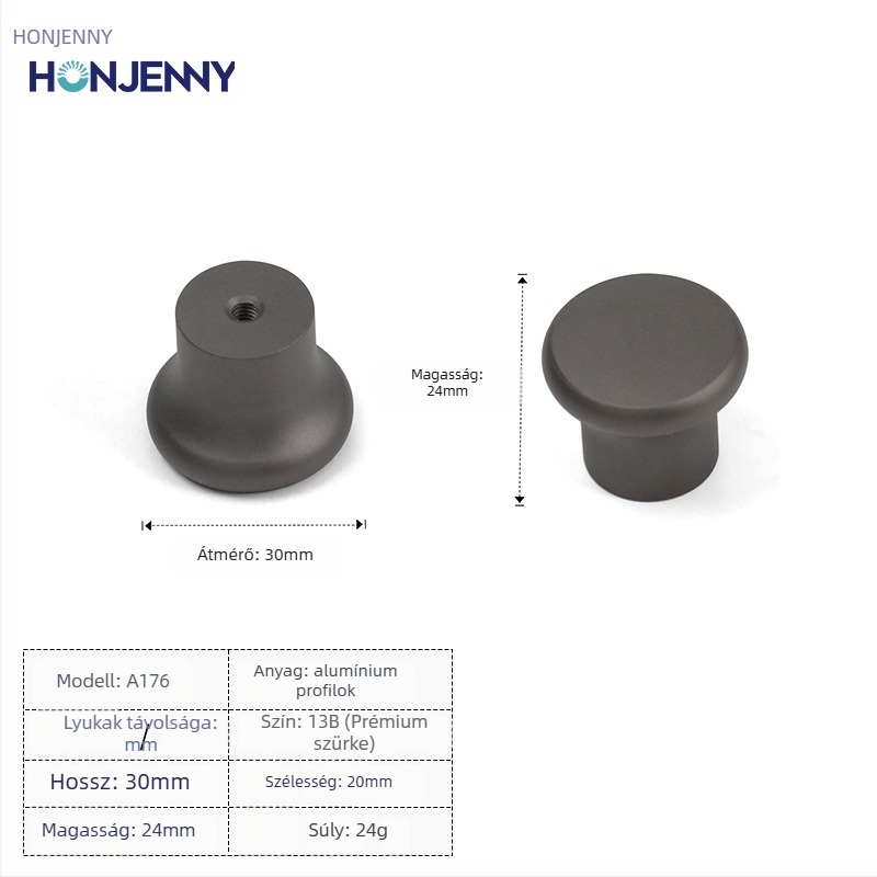 Szekrényajtó fogantyú, modern minimalist stílus, íves formájú, cink ötvözet, felületre szerelt, gardróbhoz