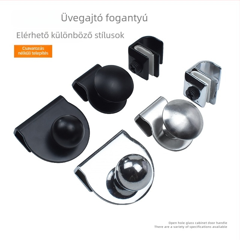Üveg szekrény ajtó fogantyú, rozsdamentes acél, fekete enyhén csiszolt felület, modern egyszerű stílus
