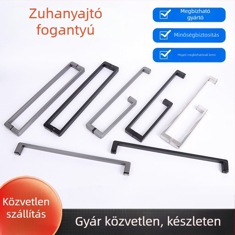 Zuhanykabin ajtóhoz fogó, rozsdamentes acél, 1020 minimalista modell, négyzetcsöves kialakítás, modern stílus