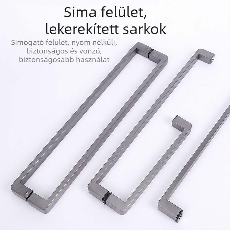 Zuhanykabin ajtóhoz fogó, rozsdamentes acél, 1020 minimalista modell, négyzetcsöves kialakítás, modern stílus