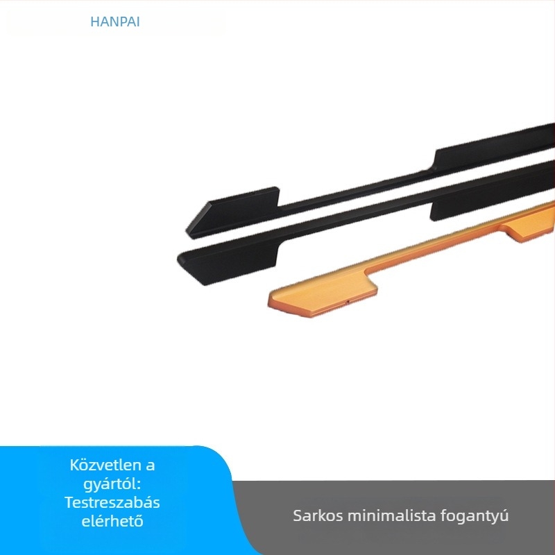Szekrényajtó fogantyú, alumíniumötvözet, öntvény, rúdszerű forma, felületre szerelhető, modell Hy52003