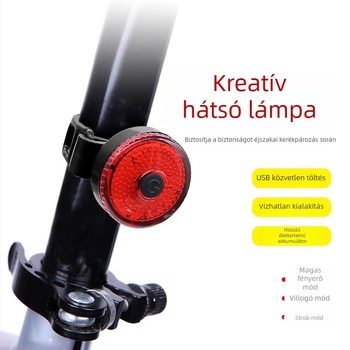 HAWEIWIND USB-töltő hátsó lámpa kerékpárhoz, rögzítéshez pánttal, MTB-hez, kültéri éjszakai tekeréshez