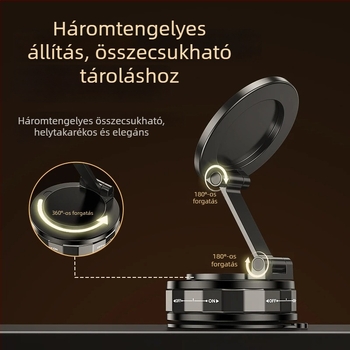 Autóba szerelhető mobiltartó vákuumos rögzítéssel és vezeték nélküli töltéssel – 20W, kompatibilis az első üveggel