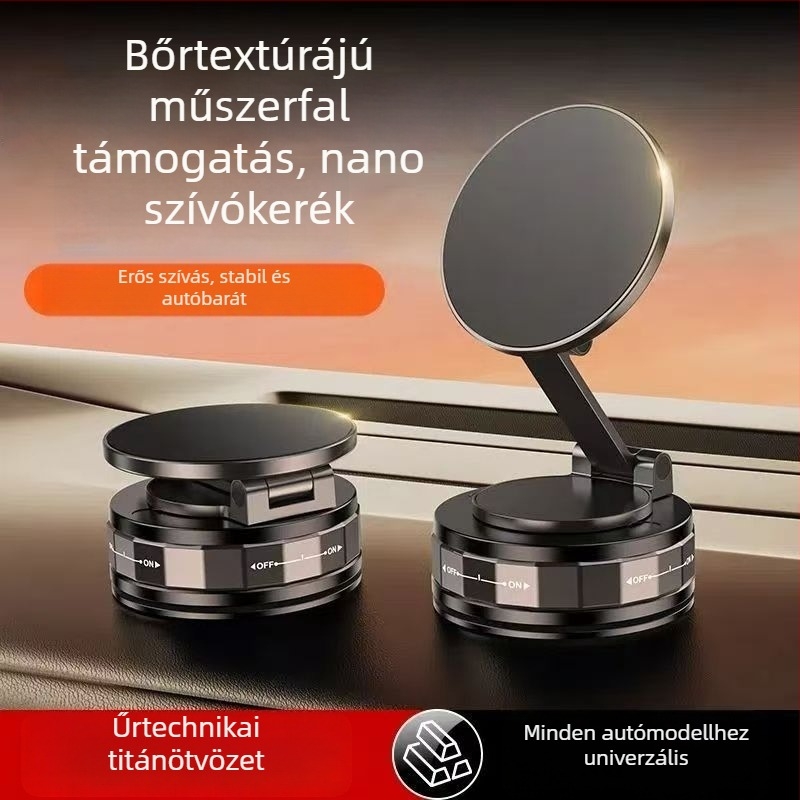 Autóba szerelhető mobiltartó vákuumos rögzítéssel és vezeték nélküli töltéssel – 20W, kompatibilis az első üveggel