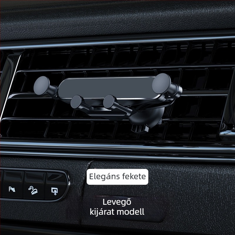 Gravitációs autós telefontartó - ötvözetből, szellőzőn történő rögzítéshez, testreszabható