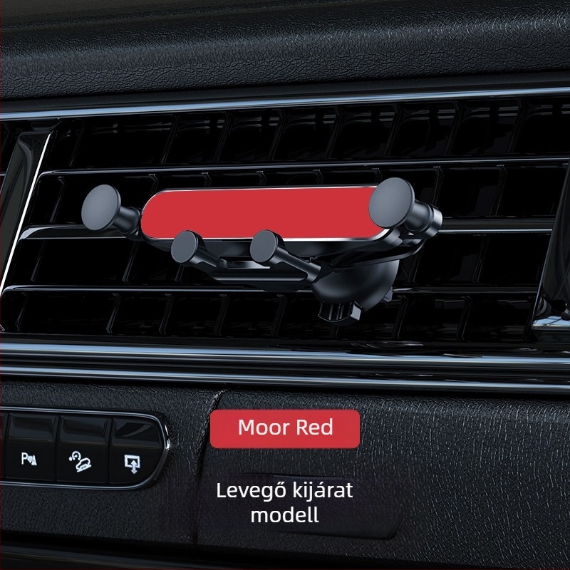 Gravitációs autós telefontartó - ötvözetből, szellőzőn történő rögzítéshez, testreszabható