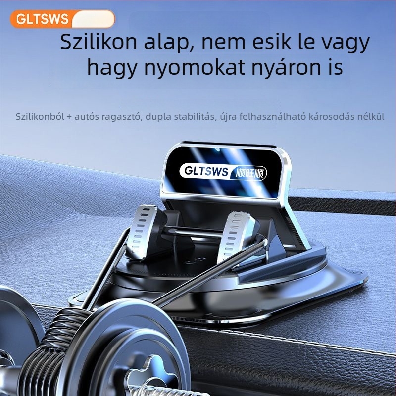 Autótelefon-tartó - ABS anyagból, vákuumos rögzítés a műszerfalon, modell Z01, márka Smooth and prosperous, nem áramellátott