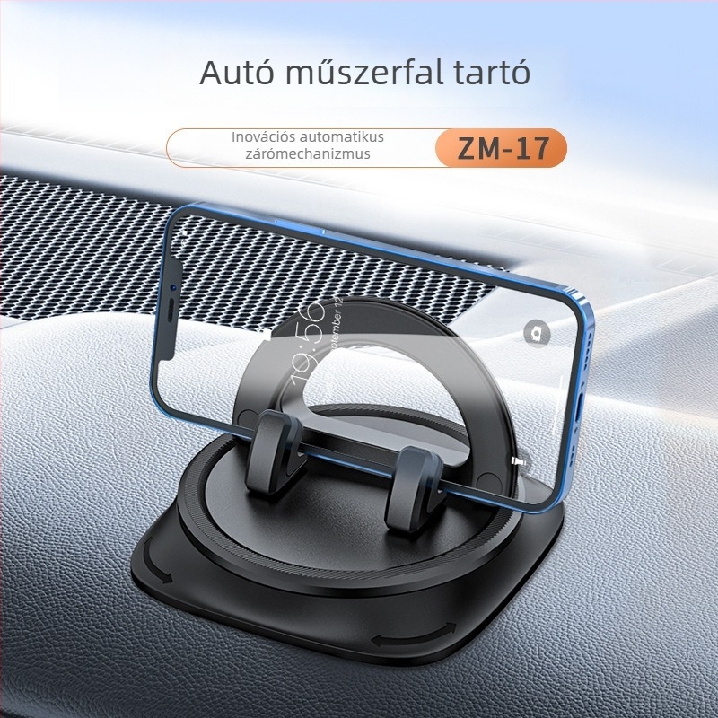 Autó műszerfalára használható telefon-tartó, univerzális, vákuumos rögzítés, testreszabható, fejlett csúszásmentes alátét