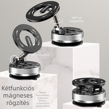 Ke hao autótelefon-tartó vákuumos rögzítéssel, 360°-os forgás, USB töltőport, univerzális kompatibilitás