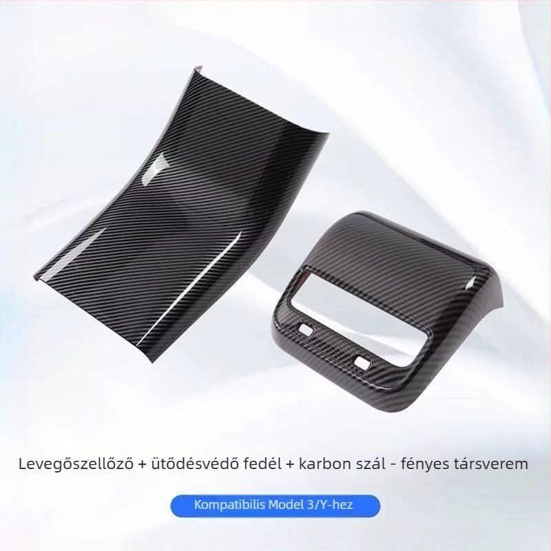 Tesla Model 3/Y kartámaszfedél — Hátsó szellőző védelme, Plast interiőr kiegészítő