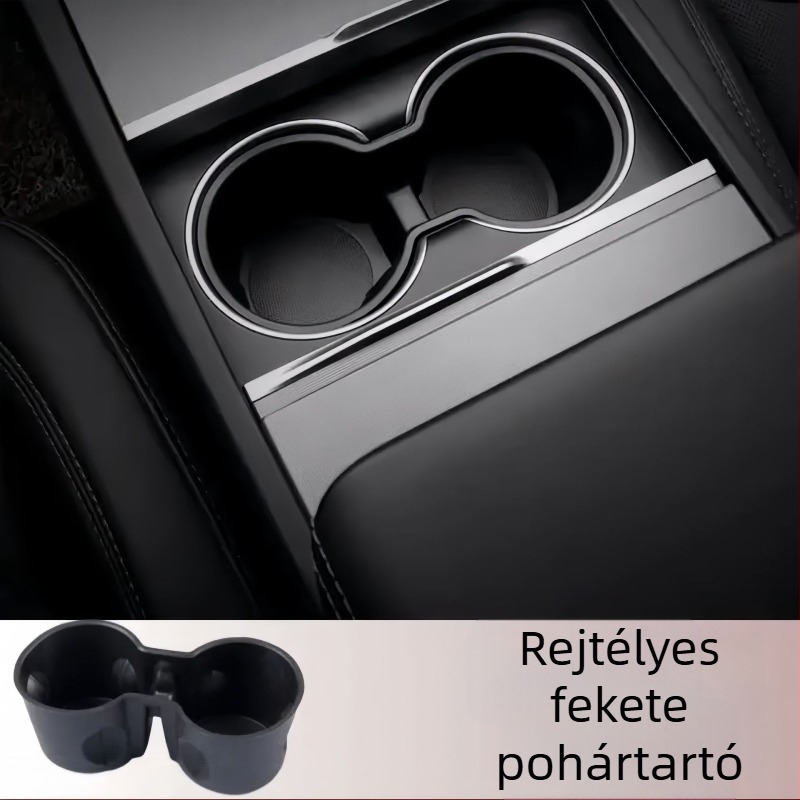 Tesla Model Y központi konzolos pohártartó – TPE anyag, pohárhely korlátozó