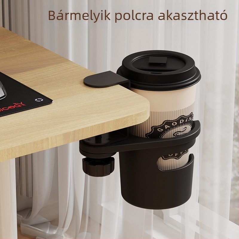 Forgatható asztali pohártartó, ABS+fém, modern minimalista stílus, asztali felszerelés, egyszintes tárolás