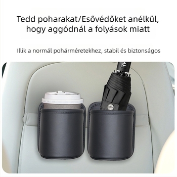 Autóajtó melletti tároló, bőr, pohártartóval és szigetelt üveg tartóval, standard kapacitás