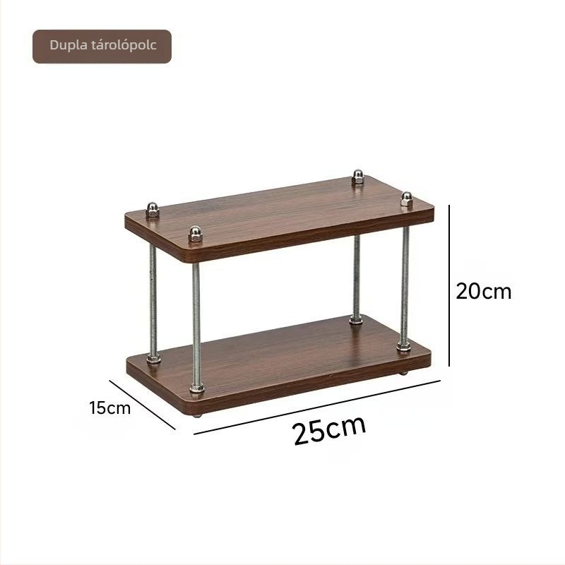Vasból készült 3-szintes asztali tároló, modern minimalist stílus, forgatható és állítható polcok, nedvességálló, fúrás nélküli telepítés