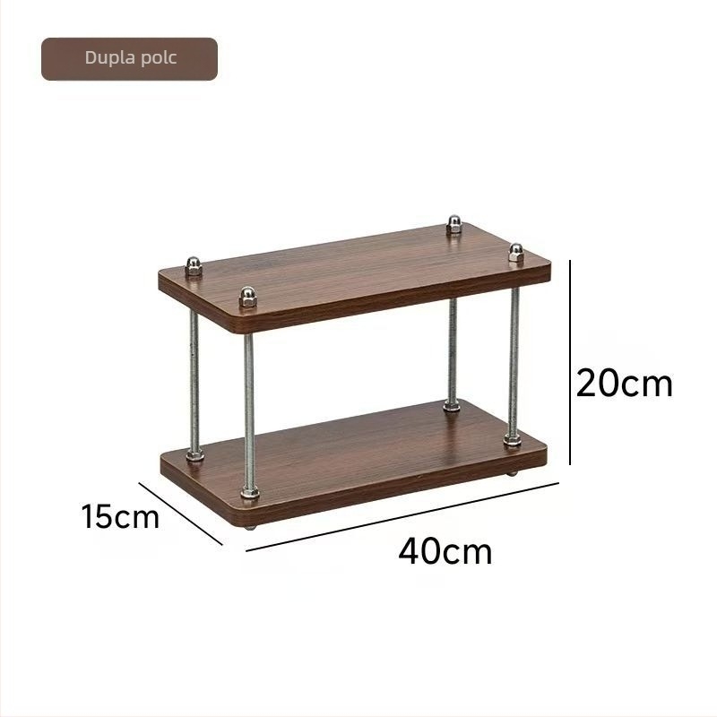 Vasból készült 3-szintes asztali tároló, modern minimalist stílus, forgatható és állítható polcok, nedvességálló, fúrás nélküli telepítés