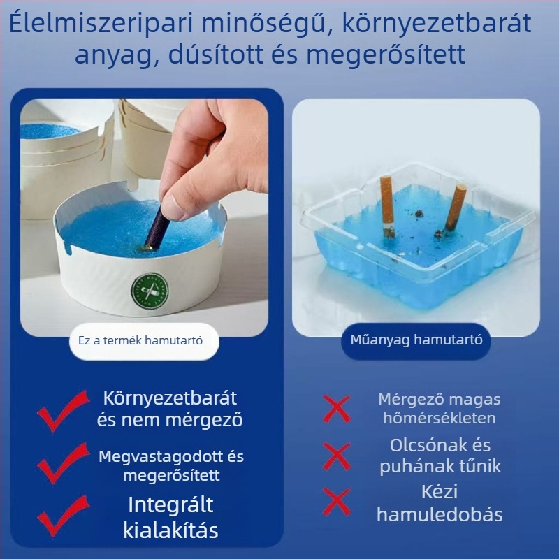 Egyszer használatos papírból készült hamutál autóhoz, 100 g, első osztályú, biomimikus gyártási folyamat