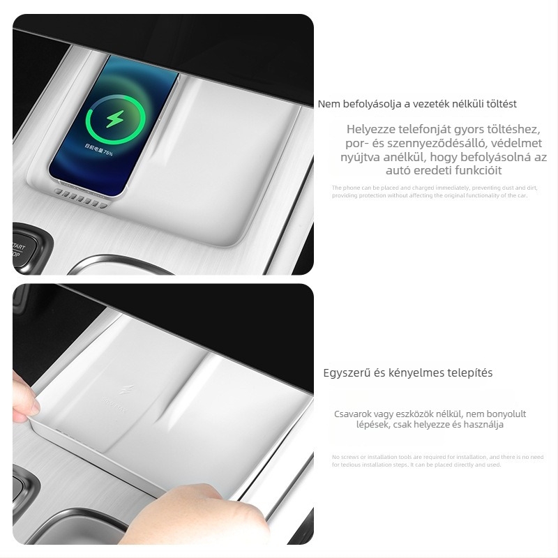 Szilikon vezeték nélküli töltőpad, vízálló és csúszásmentes, Xiaomi SU7 központi konzoléhez (24 modellhez kompatibilis)