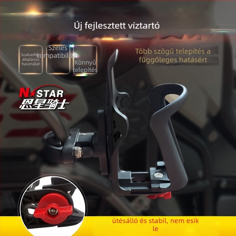 N-STAR motorkerékpár és kerékpár víztartó – körcsőre szerelhető, 60–70 mm átmérőjű poharakhoz; általános modell; magáncímke elérhető