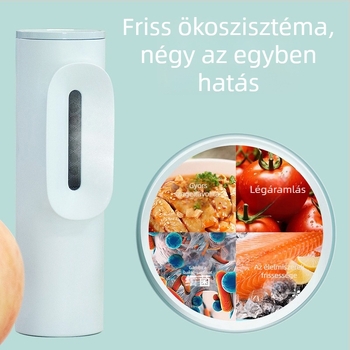 Hűtőszekrény levegő dezodoráló és otthoni levegőtisztító ozon sterilizálással, USB-tápellátás, 10㎡ lefedettség, érintéses vezérlés, 3600 mAh