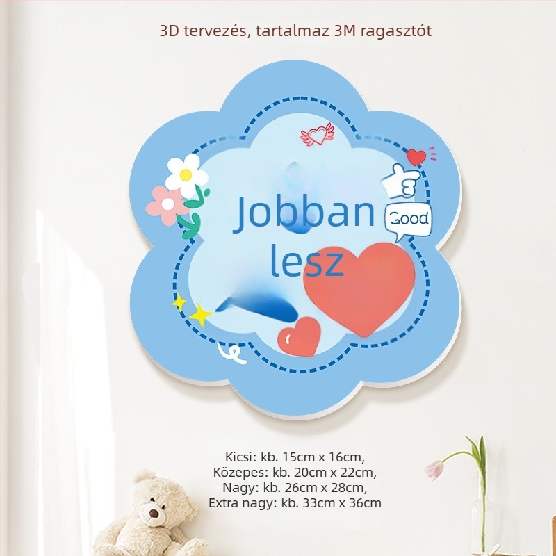 3D falmatrica dekoráció üdvözlő feliratokkal, PVC, több mint 5 darab, univerzális terület, modern minimalist stílus