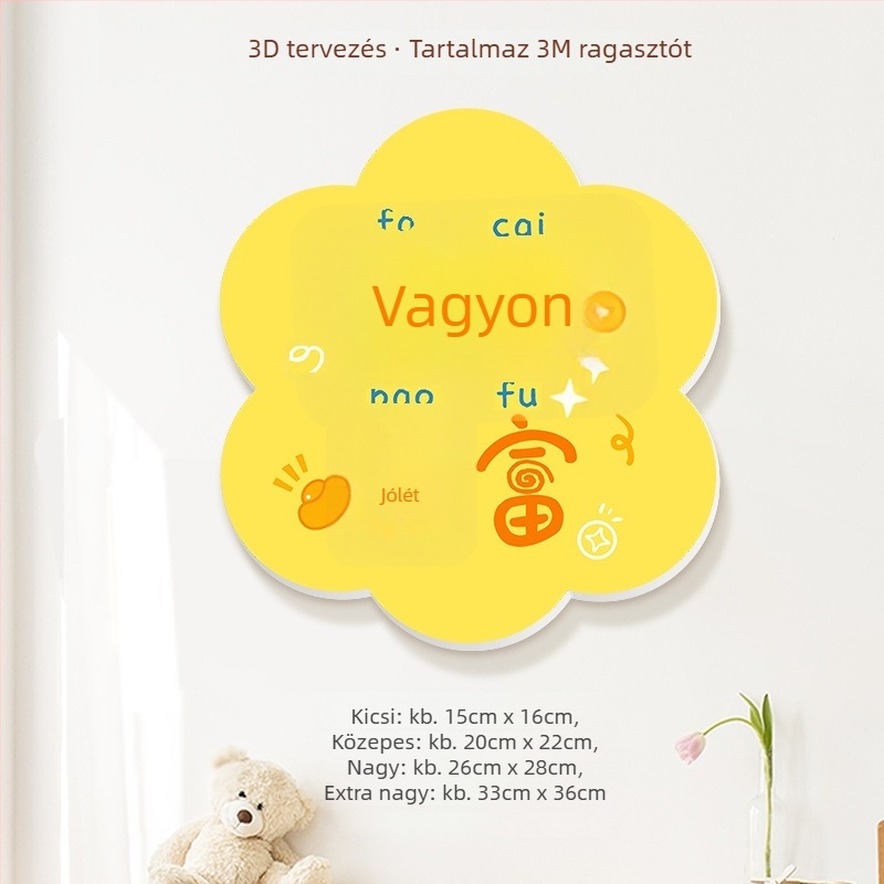 3D falmatrica dekoráció üdvözlő feliratokkal, PVC, több mint 5 darab, univerzális terület, modern minimalist stílus