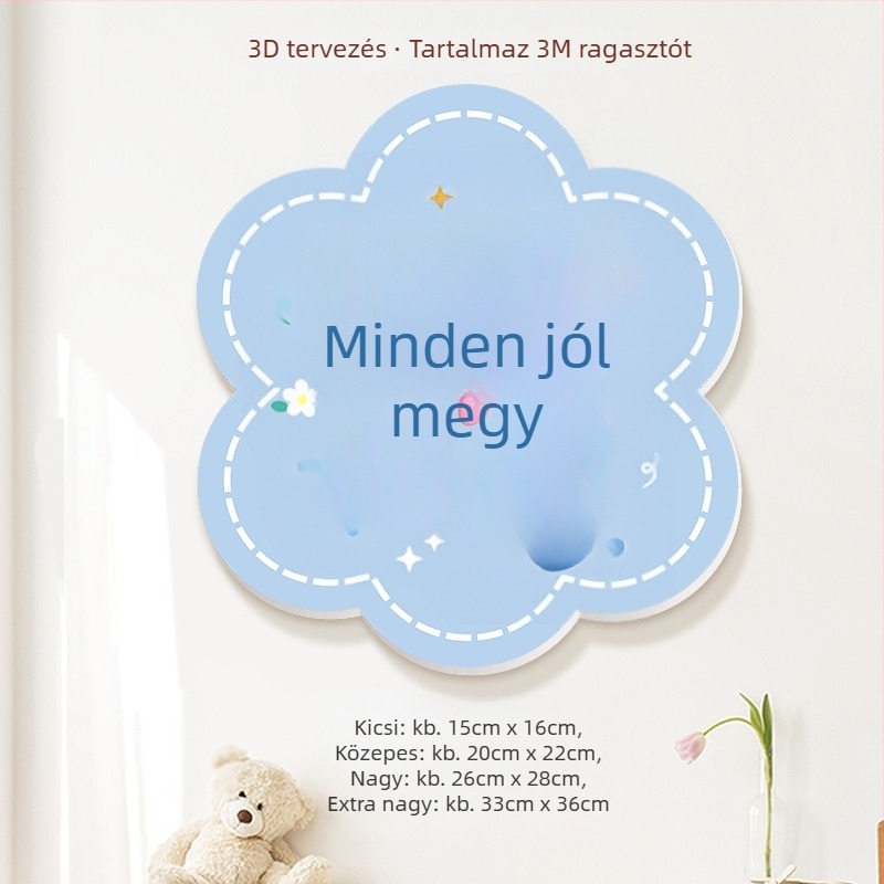 3D falmatrica dekoráció üdvözlő feliratokkal, PVC, több mint 5 darab, univerzális terület, modern minimalist stílus