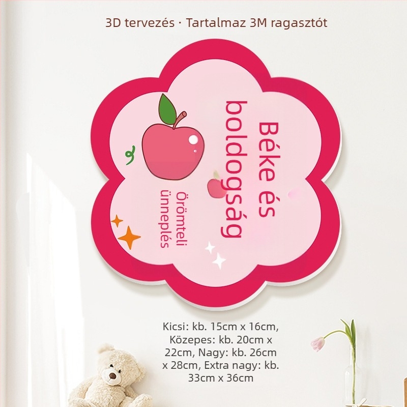 3D falmatrica dekoráció üdvözlő feliratokkal, PVC, több mint 5 darab, univerzális terület, modern minimalist stílus