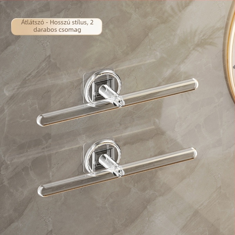 Törölközőtartó - Falra szerelhető tárolóegység L-alakú kampóval, műanyag, fényes felület, 5 kg teherbírás