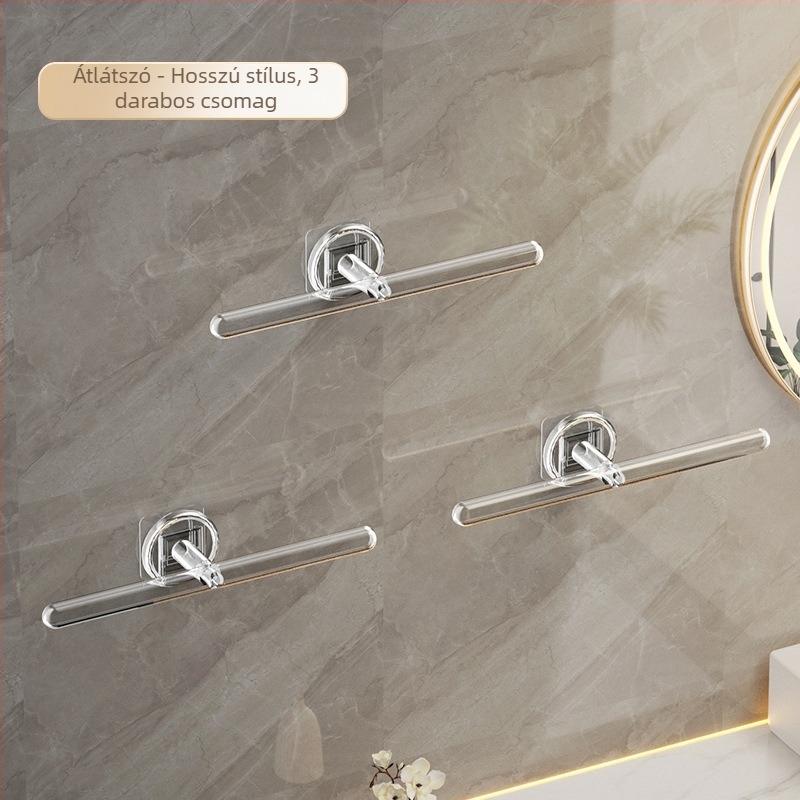 Törölközőtartó - Falra szerelhető tárolóegység L-alakú kampóval, műanyag, fényes felület, 5 kg teherbírás