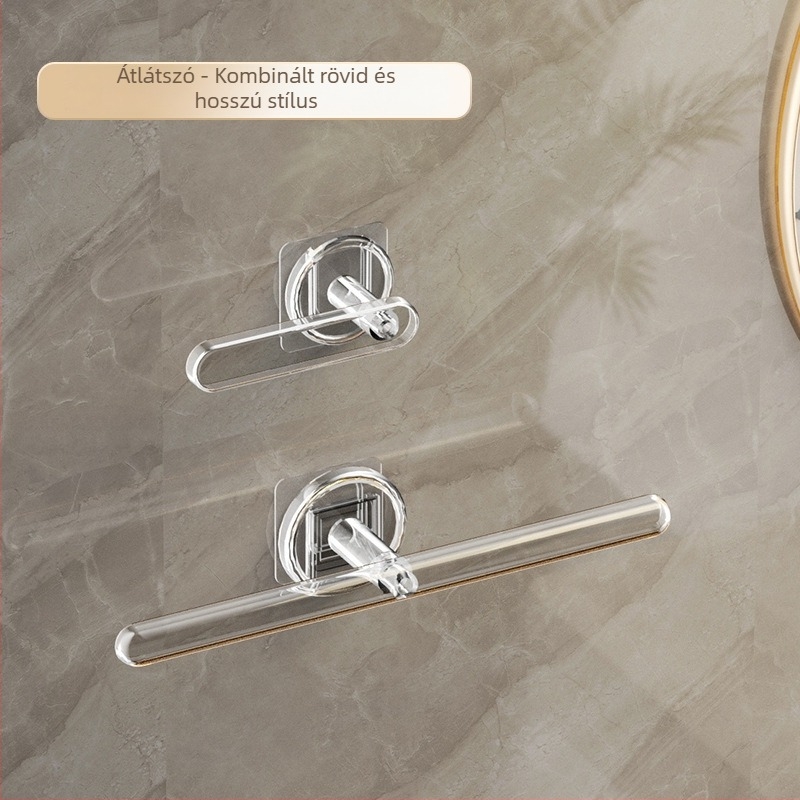 Törölközőtartó - Falra szerelhető tárolóegység L-alakú kampóval, műanyag, fényes felület, 5 kg teherbírás