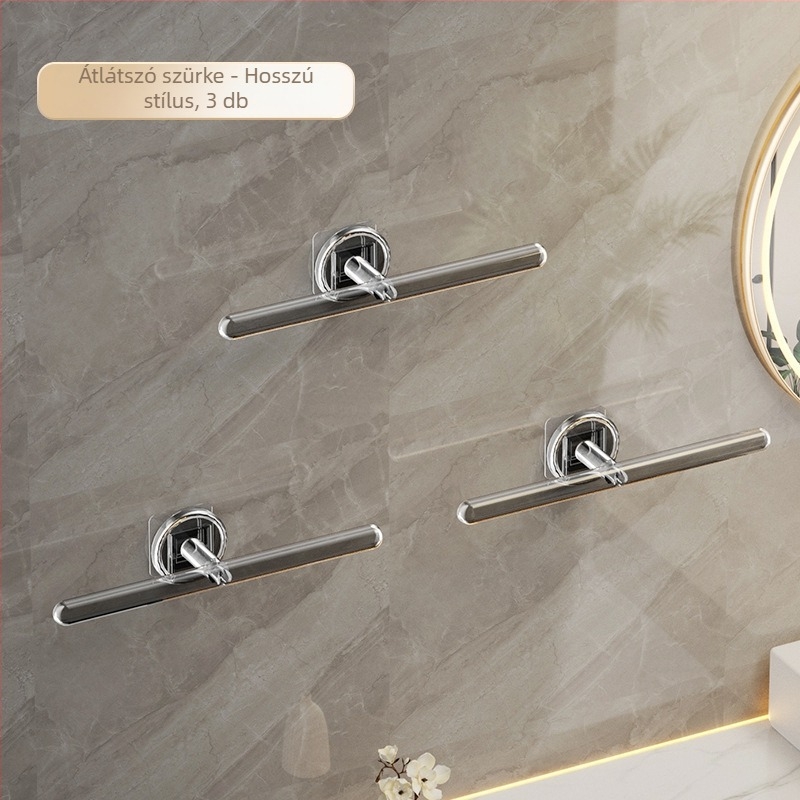 Törölközőtartó - Falra szerelhető tárolóegység L-alakú kampóval, műanyag, fényes felület, 5 kg teherbírás