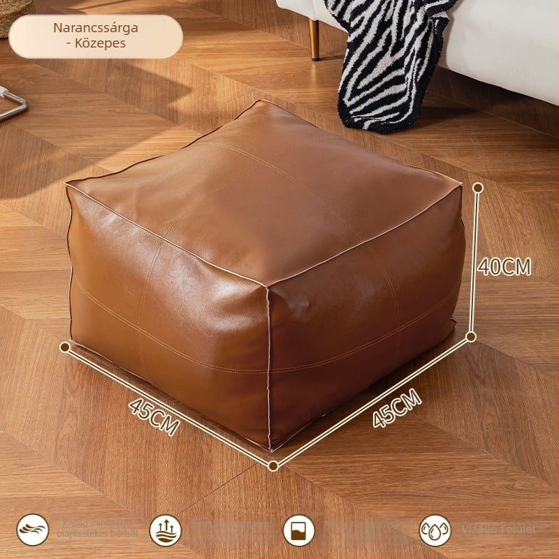 Bőr tároló ülőke, többfunkciós, 50 L kapacitás, 100 kg teherbírás, téglalap alakú