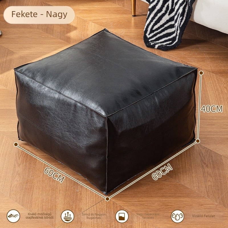 Bőr tároló ülőke, többfunkciós, 50 L kapacitás, 100 kg teherbírás, téglalap alakú