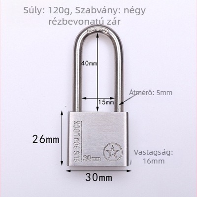 304 rozsdamentes acél lakat, lopás elleni, vízálló, egyenes nyitású, Sbe modell, modern minimalista design