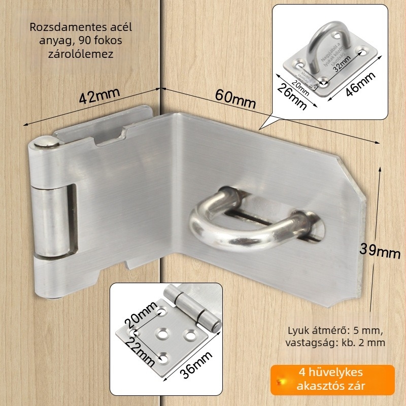 Jin Aoding cinkötvözetű szekrényzár, fúrás nélküli telepítés, 90°-os sarokzár fiók/szekrényhez, modell 2023.1.7, licencelt magáncímke elérhető