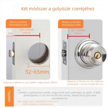 Ball lock belső ajtózár, multifunkcionális, vasból, modell 5831, modern stílus