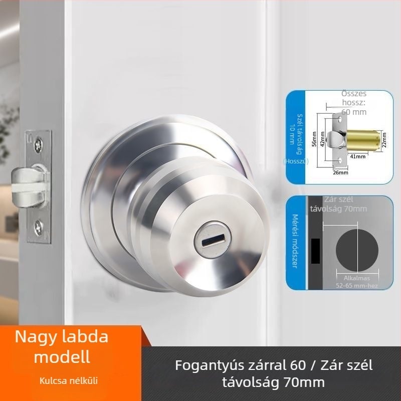 Ball lock belső ajtózár, multifunkcionális, vasból, modell 5831, modern stílus