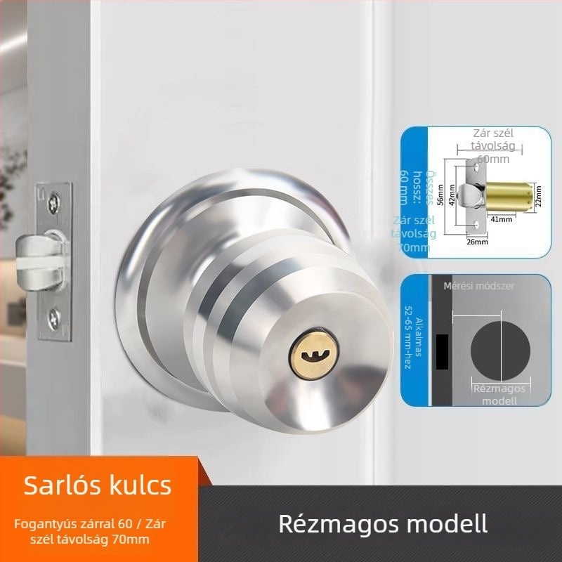 Ball lock belső ajtózár, multifunkcionális, vasból, modell 5831, modern stílus